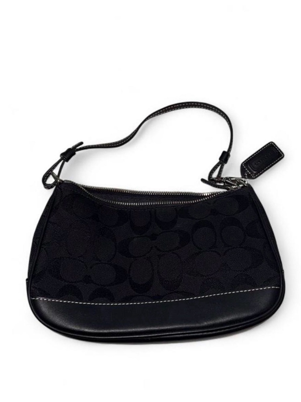 Vintage Y2K Classic Iconic Black Monogram Coach Handbag Sufflette 6094 Demi Jacq